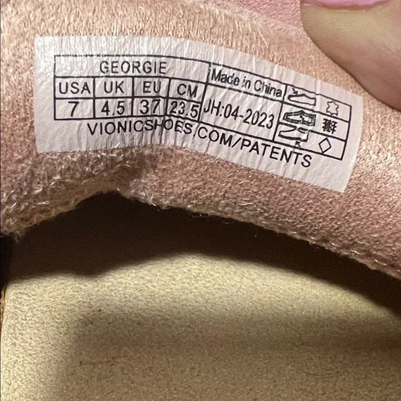 Vionic Georgie  Pink Suede Mules with Chain Detail - Size 7 - Picture 7 of 9